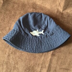 Wonder Nation Boys Navy Blue Shark Graphic Bucket Hat One Size Chin Strap